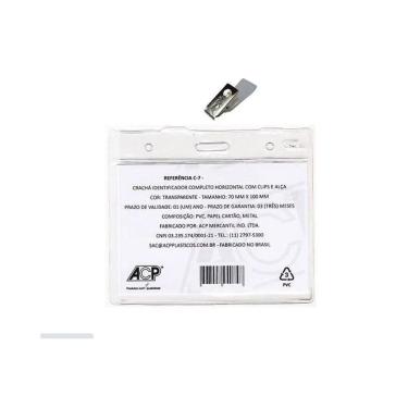 Imagem de Crachá Plástico Horizontal com Presilha - ACP