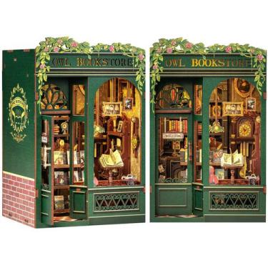 Imagem de Kit de casa em miniatura DIY Cutefun Book Nook Owl Bookstore