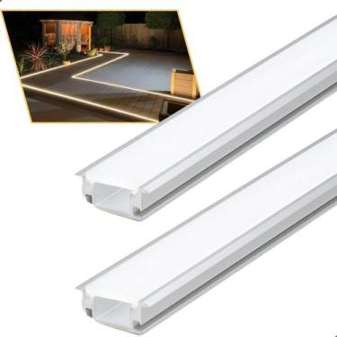 Imagem de Perfil de Led Alumínio Embutir Para Solo 28x11mm Ip65 2m Piso Chão Jar