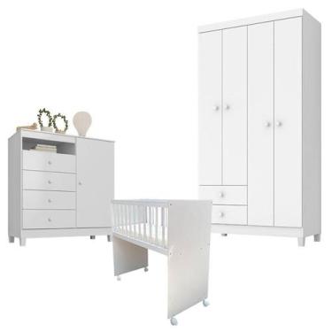 Imagem de Quarto Bebê 4 Portas Ternura Baby e Mini Berço Moisés Alegria com Colc