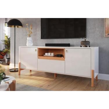Imagem de Rack Bancada para Tv Sala de estar Gliss Lukaliam, OFF WHITE NEW/JEQUI