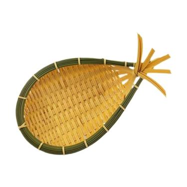 Imagem de WeiLaiKeQi Cesta de armazenamento trançada, bandeja de servir, formato de peixe, cesta de frutas prática para café da manhã, imitação de vime para café, cozinha, Pequeno