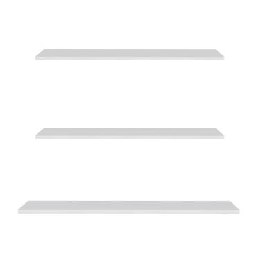 Imagem de Prateleira Flutuante Para Sala Kit 3 Com Suporte Invisível Cp2 Yara Branco - Lumil