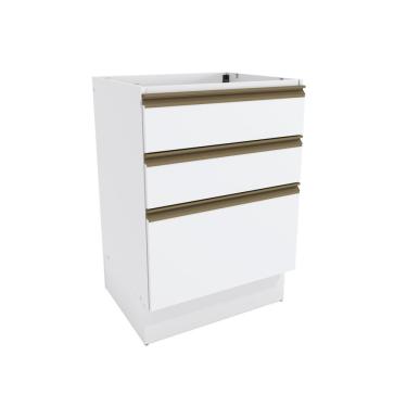 Imagem de Balcão 3 Gavetas Kappesberg Celeste 100% Mdf Branco 60cm