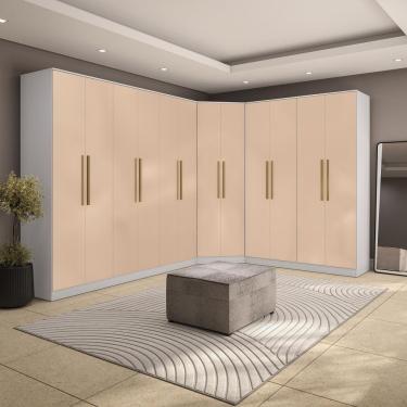 Imagem de Quarto Modulado Kappesberg Adapt Branco-macadâmia 12 Portas 342cm X 263cm