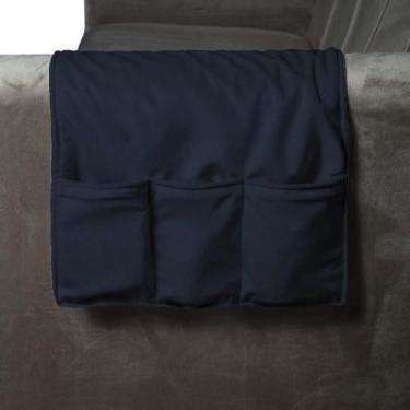 Imagem de Porta Controle Em Tecido Suede Para Sofá Herrero, Azul Marinho