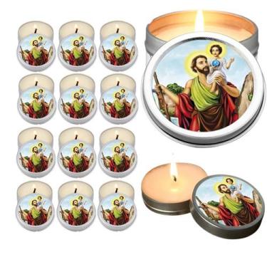 Imagem de 10 Velas Aromaticas Lembrancinhas São Cristovão na Latinha Decoração C