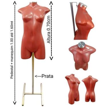 Imagem de Manequim feminino adulto (Meio corpo jó N.36) Rose com tampa prata + p