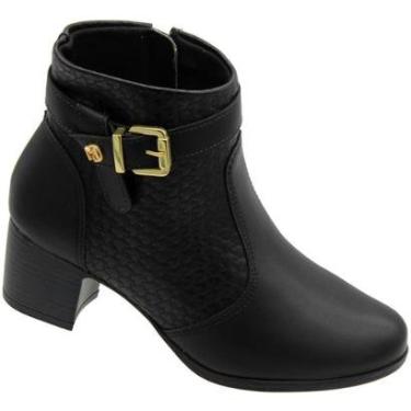 Imagem de Bota Cano Curto Modare Napa Flex Ultra Conforto Salto Médio Feminino-Feminino