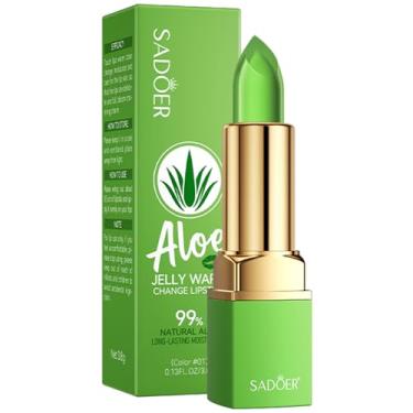 Imagem de SADOER Aloe Jelly Mudança de Cor a Calor, Batom Jelly, Hidratante com Brilho de Longa Duração, 5 Tons, 3,8g (Batom #01 3,8g)