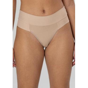 Imagem de Calcinha de Microfibra Fio Duplo com Cós Alto - Gimara, GG, Chocolate