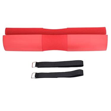 Imagem de Prave de barra de barra de barra pescoço ombro de proteção da almofada de proteção para agachamentos lunges hip pushts de alta densidade NBR borracha espuma de borracha 17.1in (Vermelho)