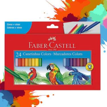 Imagem de Canetinha Hidrográfica 24 Cores Hidrocor Lavável Canetinhas Colors Col