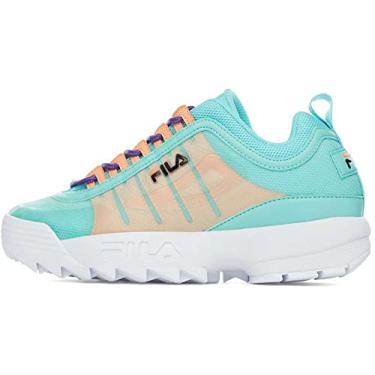 Imagem de Fila Disruptor II MONOMESH Tênis branco, Azul turquesa/laranja cádmio/roxo elétrico, 7.5