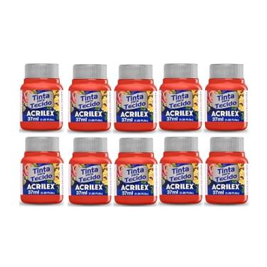 Imagem de Tinta Para Tecido Fosca Acrilex 37ml 10 Unidade Artesanato Fixação Frio Alta Cobertura – Fixação a Frio e Alta Cobertura Com Acabamento Fosco, Este Kit É A Escolha Perfeita Para Quem Busca Qualidade (Vermelho Escarlate 508)
