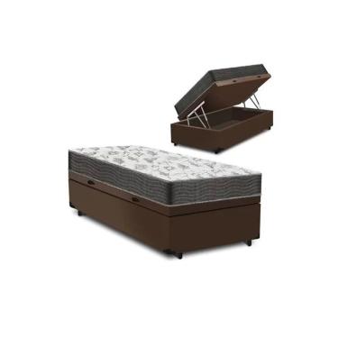 Imagem de Cama Box Baú Solteiro Marrom Colchão ISO 100 D33 - Ortobom