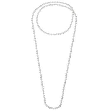 Imagem de Colares de pérolas longas para mulheres, colares de pérolas longas falsas, vintage, elegantes, com contas, colar de pérolas Gatsby, anos 20, bijuterias para mulheres, festa melindrosa, presente de Dia