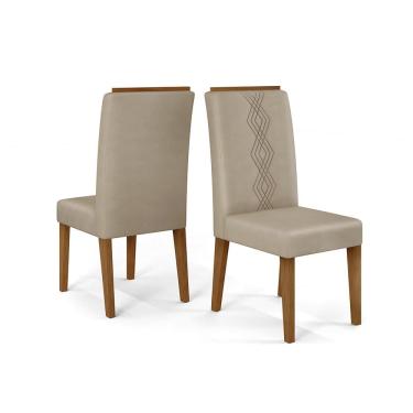 Imagem de Kit com 02 Cadeiras Yasmin Freijó Veludo Kraft DJ Móveis