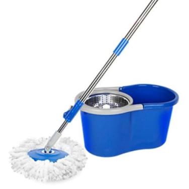 Imagem de Mop Giratório com Balde 8 Litros e Refil de Microfibra - Rodo Esfregão para Limpeza - Sortido (Mop Giratório)