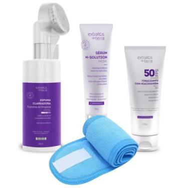 Imagem de Kit Clareamento Facial Com Base Protetor Fps50 Skin Care - Extratos Da