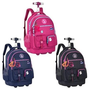 Imagem de Mochila de Carrinho Escolar Infantil Meninas (Roxo)