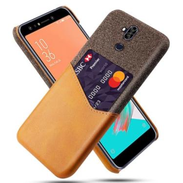 Imagem de Capa para asus Zenfone 5 Lite ZC600KL,Tela e tampa de couro PU,Antideslizante,360°cobertura completa à prova de choque com 1 slot de cartão atrás,Prevenção de queda-Brown