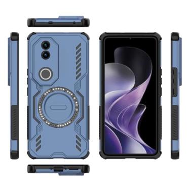 Imagem de Elubugod Capa compatível com Vivo V50e 5G, compatível com MagSafe, compatível com Vivo V50 5G V2427 V2428 dissipação legal anti-queda capas de celular azul