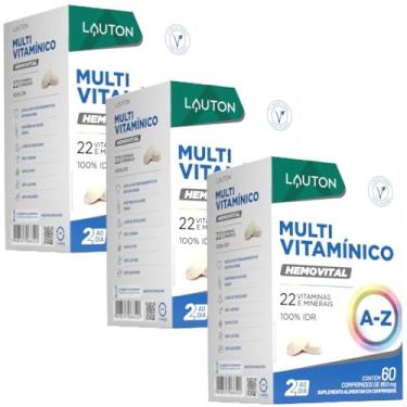 Imagem de KIT 3X Hemovital (Multivitamínico) 60 comprimidos - Lauton