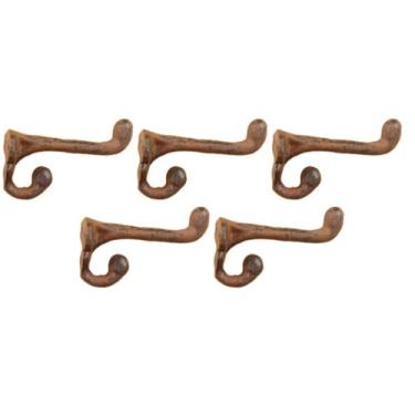 Imagem de 5 ganchos rústicos para casaco de bolota de ferro fundido 8,89 cm de comprimento chapéu toalha escolar de parede