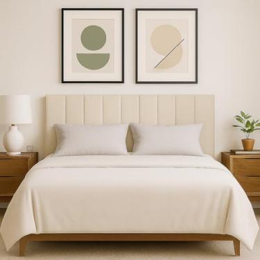 Imagem de Cabeceira Veludo Premium Estofada King 200x60 Painel Modular p/Cama Box Instalação Sem Furos