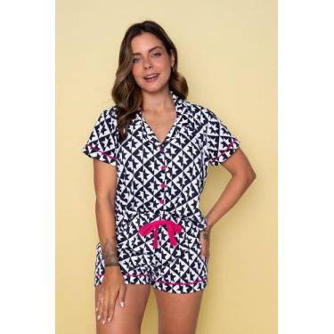 Imagem de Pijama Americano Star Marinho Curto - Pink Dream, GG