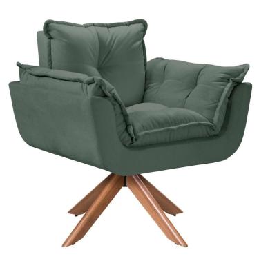 Imagem de Poltrona Opalla Giratória Madeira Suede D Salla