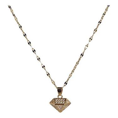 Imagem de Colar Feminino Pingente Diamante Luxo Ouro 18k Cravejado - Bellavie