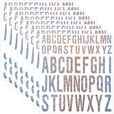 Imagem de Gersoniel Adesivos de letras de vinil com 8 folhas, adesivos autoadesivos à prova d'água para cartaz, quadro de avisos, caixa de correio, sala de aula, decoração (2,5 cm, laser)