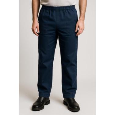 Imagem de Calça de Brim Para Mecânico Obras, Azul Marinho, GG