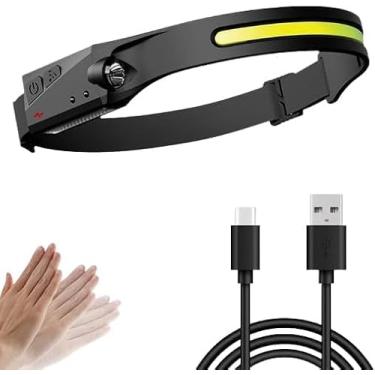 Imagem de Lanterna de Cabeça LED Recarregável com Fita Ajustável Iluminação Potente e Confortável para Suas Atividades!