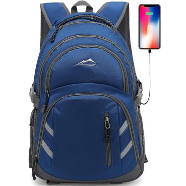 Imagem de Mochila ProeTrade, bolsa de livros para viagens universitárias, laptop, 15,6 polegadas, azul