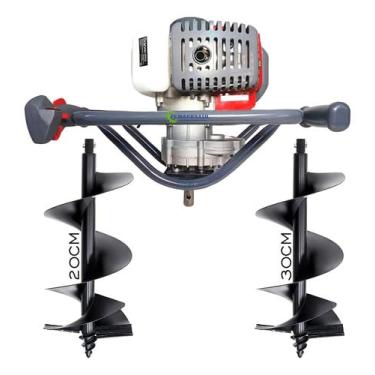 Imagem de Perfurador De Solo Branco Bps52 Gasolina C/broca 20 E 30cm