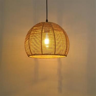 Imagem de Contemporâneo Corda De Cânhamo Restaurante Lâmpada Pendente Estilo Industrial Retro Internet Café Bar Quarto Roupa Loja Balcão Bar Candelabro (I D20CM)