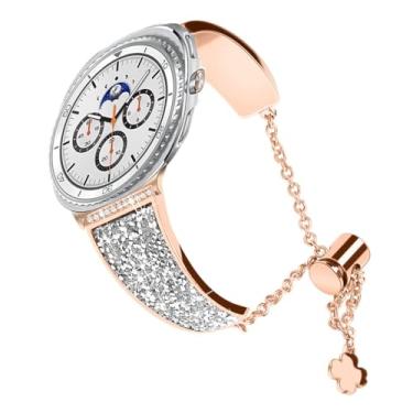 Imagem de YOFUNTLE Pulseira de substituição ajustável compatível com Samsung Galaxy Watch 8 de 40 mm e 44 mm, para Galaxy Watch 8 Classic de 46 mm para Galaxy Watch 8/8 Classic (ouro rosa)