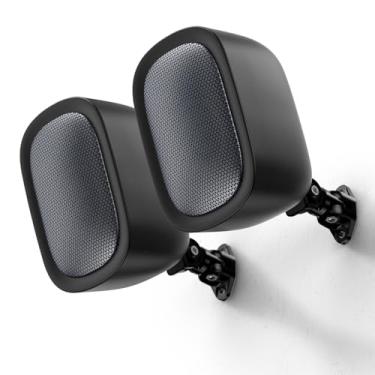 Imagem de Saiyin Alto-falantes internos externos, alto-falantes estéreo passivos, alto-falantes de som surround de home theater com grau marítimo à prova d'água e suportes de montagem na parede para pátio