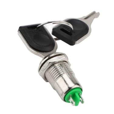Imagem de oshhni Interruptor eletrônico liga/desliga com trava de chave, 12 mm, cilindro de metal, 2 posições, com 2 chaves para carro, kart, barco, projetos faça você