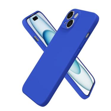 Imagem de oakxco Capa de silicone para iPhone 15 Plus, ultrafina, fina, para mulheres, meninas, cor lisa, minimalista, estética, fofo, feminino, design feminino, gel de borracha macia TPU com capa para câmera
