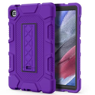 Imagem de Azzsy Capa para Samsung Galaxy Tab A7 Lite 8,7 polegadas 2021 (SM-T220/T225), capa protetora fina resistente à prova de choque de alto impacto para Samsung Galaxy Tab A7 Lite 8,7 polegadas 2021 (roxo + preto)