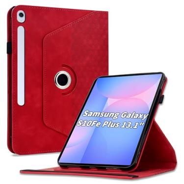 Imagem de Varohix Capa para Samsung Galaxy Tab S10 FE Plus 13,1 polegadas 2025 (SM-X620/X626), capa protetora de couro PU com rotação de 360 graus com hibernar/despertar automático, suporte para cartão e alça