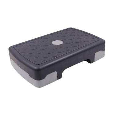 Imagem de Generic Equipamento de ginástica aeróbica Stepper antiderrapante e estável para exercícios de força cardiovascular em ambientes fechados, Cinza Preto