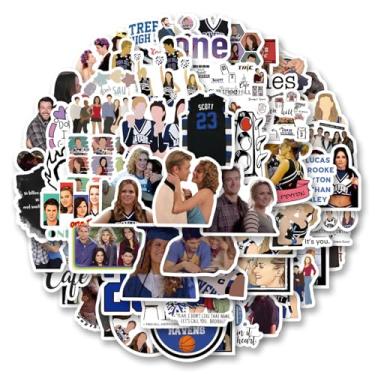 Imagem de Pacote de 64 adesivos One Tree Hill, adesivos bonitos de vinil de estética de desenho animado à prova d'água para garrafa de água, laptop, telefone, skate, diário para crianças, adolescentes, adultos