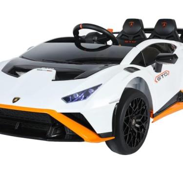 Imagem de Mini Carro Elétrico Infantil Superesportivo STO Branca Com Controle Remoto e Manual