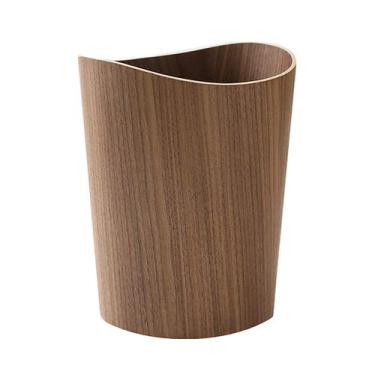 Imagem de Cesta de lixo de madeira BISOZER 8.7L para casa ou escritório