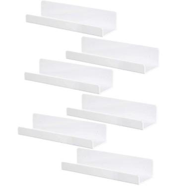 Imagem de Prateleira flutuante IEEK montada na parede de acrílico 38 cm branco (